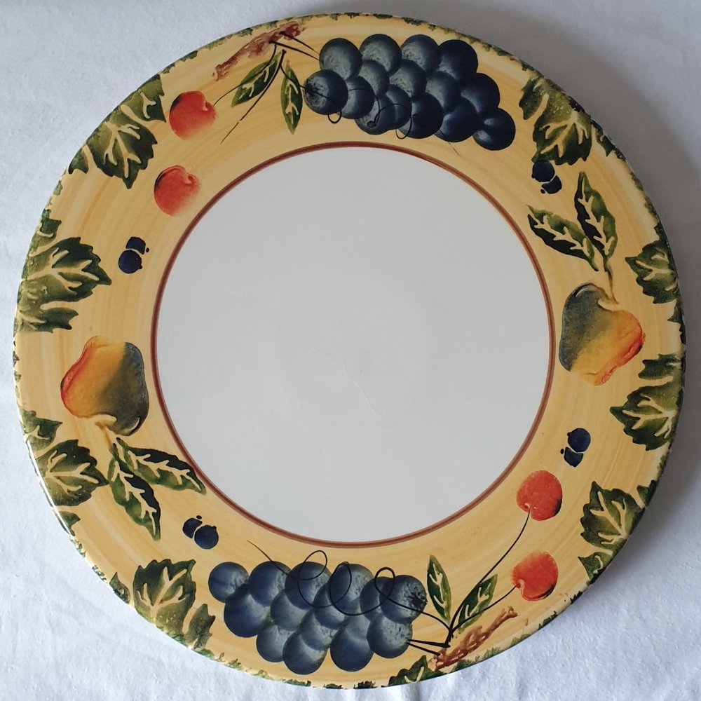 Large Dinner Plate DANSK Hand-Painted "Fall Harvest" ITALY big size12,5" diametr